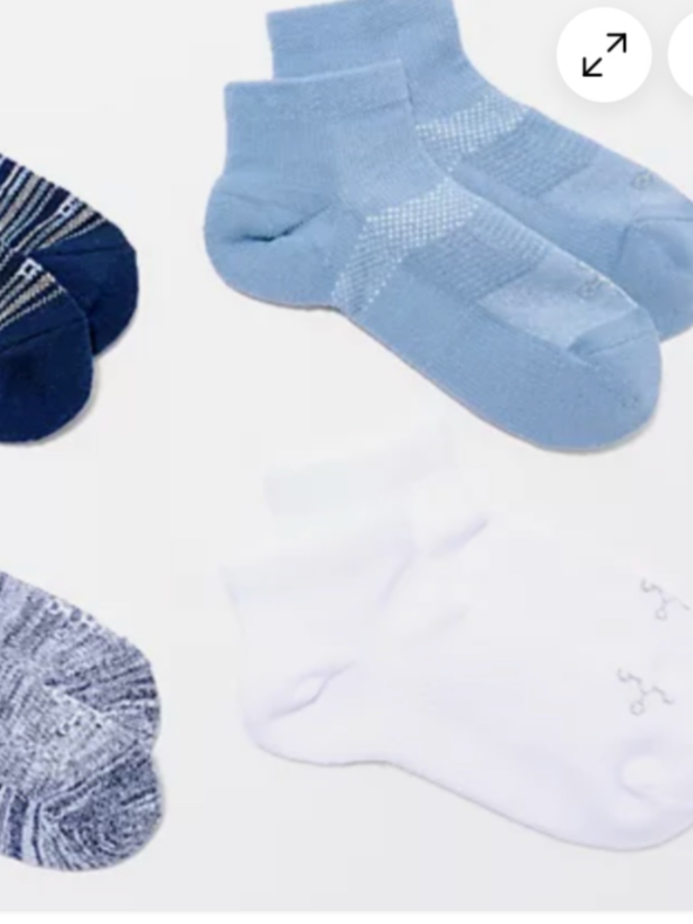 Tommie Copper Set of 4 Ultra Temp Ultraguard Ankle Socks Blue Stripe Medium NWB - Picture 3 of 6